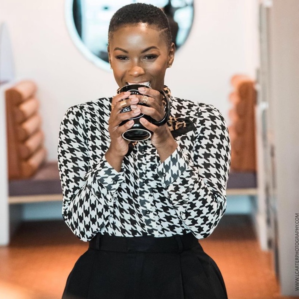 Houndstooth Black & Off White Blouse